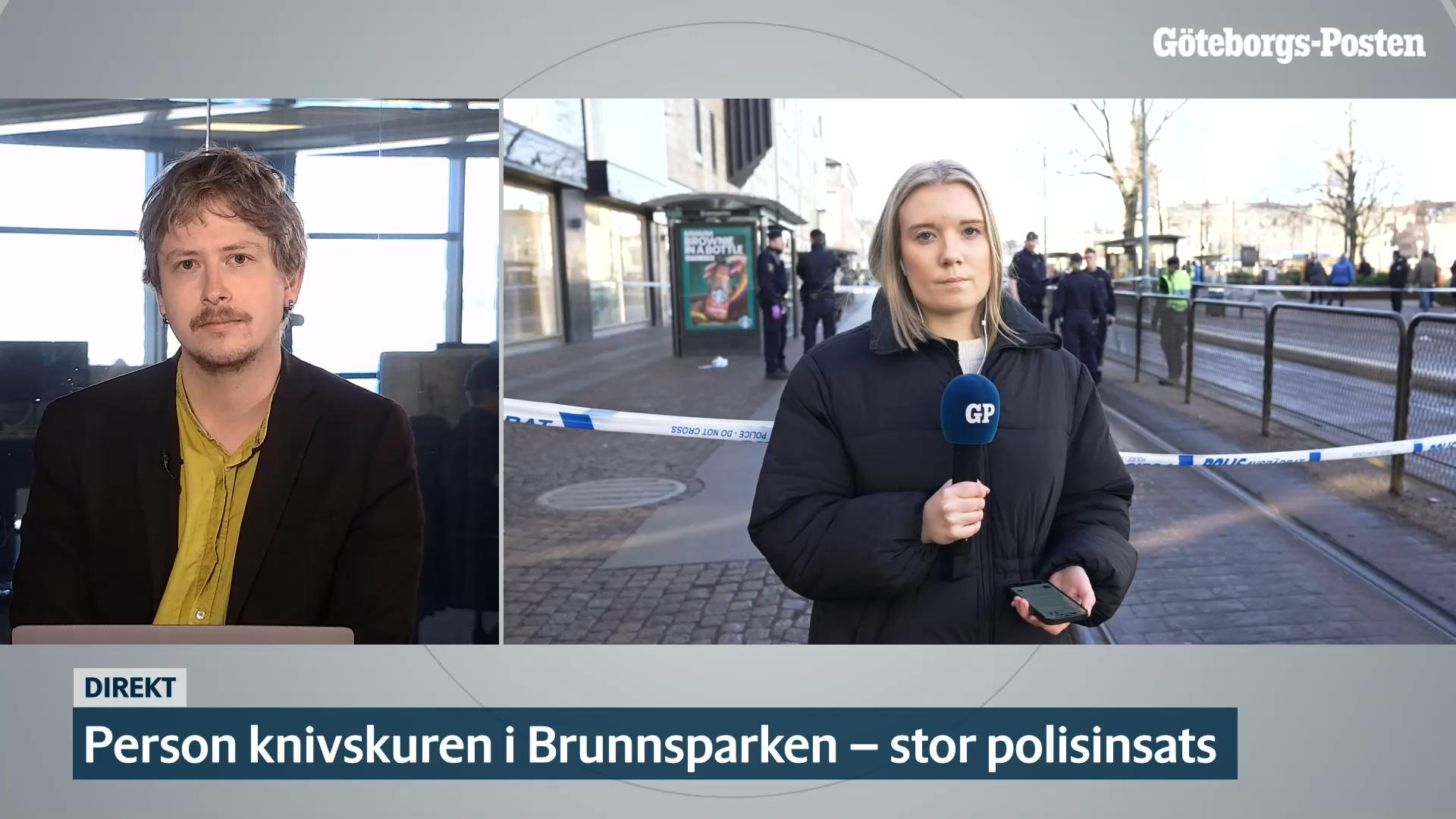 Person knivskuren i Brunnsparken